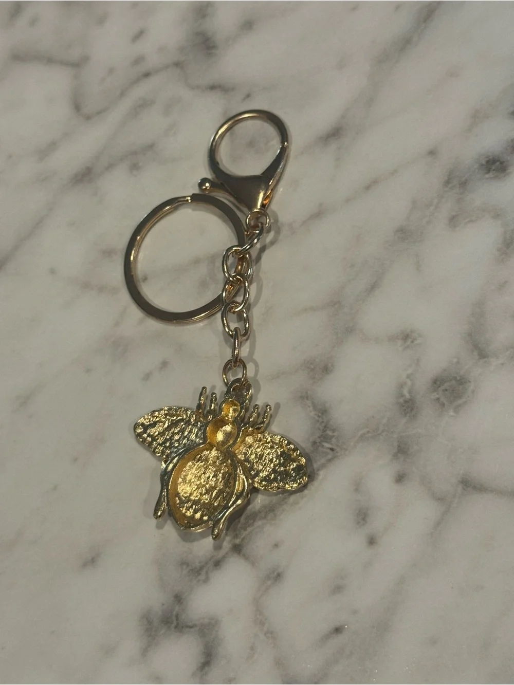 Gold Bee Crystal Keychain Charm - Women Accessories